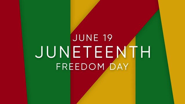 Juneteenth freedom day or liberation day animated 4k footage. Emancipation day