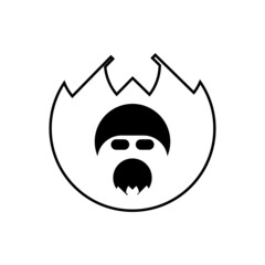 Man in a helmet with a beard