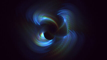 3D rendering abstract multicolor fractal light background