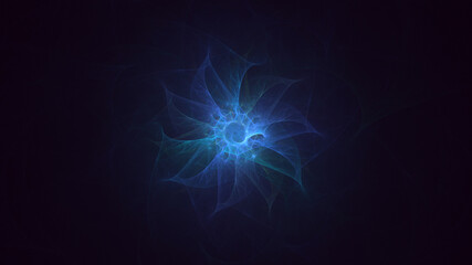 3D rendering abstract multicolor fractal light background