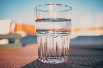 fresh clean glass of water on sunny day