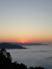 sunset in the mountains