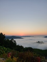 sunset in the mountains