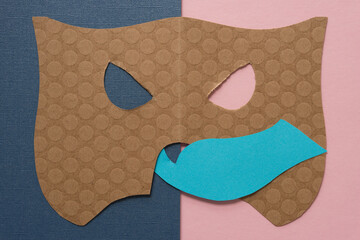 abstract background with paper mask