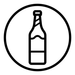 Bottle Flat Icon Isolated On White Background