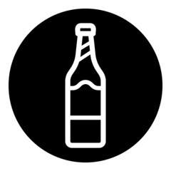 Bottle Flat Icon Isolated On White Background
