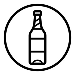Bottle Flat Icon Isolated On White Background