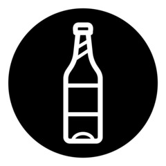 Bottle Flat Icon Isolated On White Background