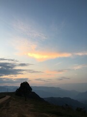 sunset over the mountains