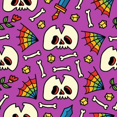 Halloween pattern designs illustration for clothing, wallpapers, backgrounds, posters, books, banners and more