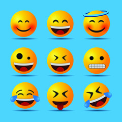 Fototapeta premium Set of emoticon vector