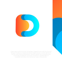 Gradient Abstract Letter D Logo Design