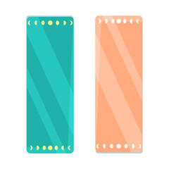 Sports mats in emerald and orange with a moon cycle pattern, mats for fitness and yoga.