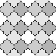 Seamless pattern with ogee ornament. Oriental traditional ornamentation with repeated tile shapes. Ethnic tiles wallpaper. Mosaic motif. Digital paper for textile print, web design. Vector art image.