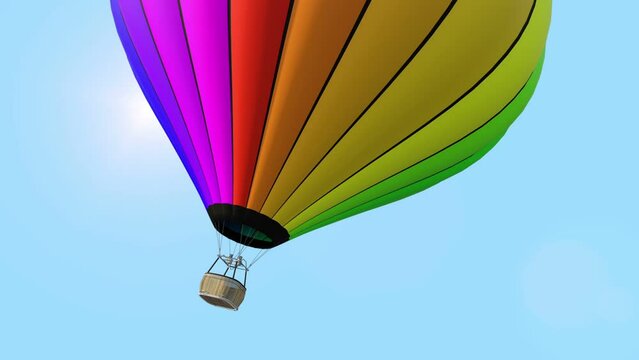3d rainbow air balloon , animation