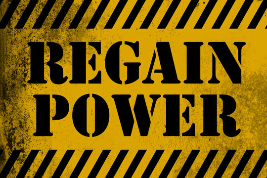 Regain Power sign yellow with stripes