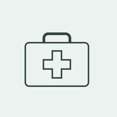 Obraz premium First aid kit box vector icon illustration sign