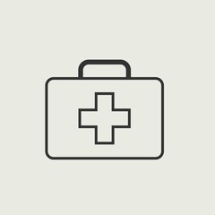 First aid kit box vector icon illustration sign