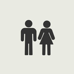Man and woman standing vector icon illustration sign