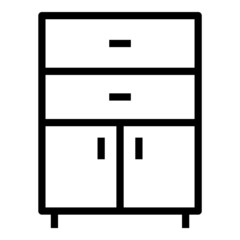 Cupboard Flat Icon Isolated On White Background