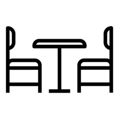 Dinner Table Flat Icon Isolated On White Background