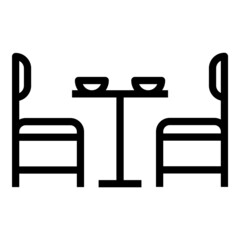 Dinner Table Flat Icon Isolated On White Background