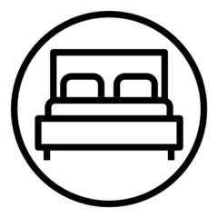 Bed Flat Icon Isolated On White Background