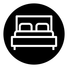 Bed Flat Icon Isolated On White Background