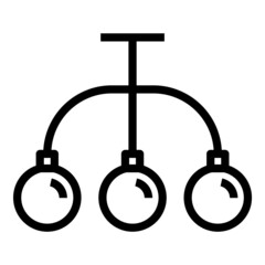 Chandelier Flat Icon Isolated On White Background