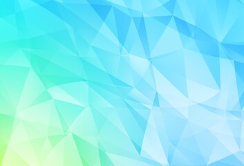 Obraz premium Light Blue, Green vector shining triangular backdrop.