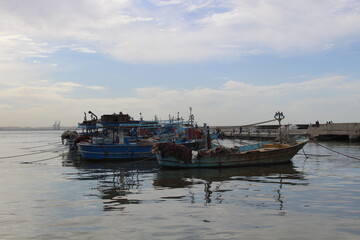 Fototapeta premium fishing boats in the harbor
