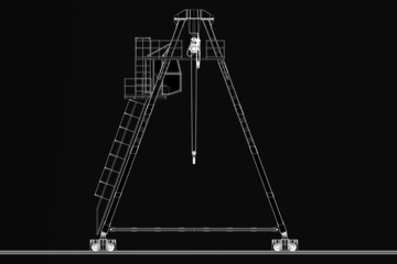 Gantry crane 3d model isolated on background 