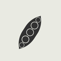Pea pod vector icon illustration sign