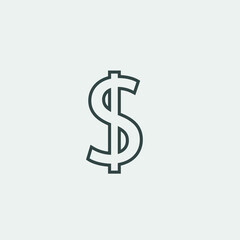 Dollar sign vector icon illustration sign