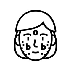 combination skin line icon vector. combination skin sign. isolated contour symbol black illustration