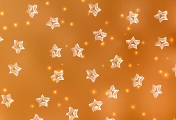 Fototapeta na wymiar Light Orange vector background with colored stars.