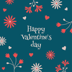 Happy Valentines Day, Floral, Greeting card