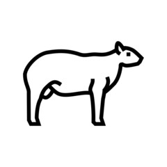 texel sheep line icon vector. texel sheep sign. isolated contour symbol black illustration