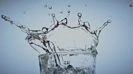 water splash in glass