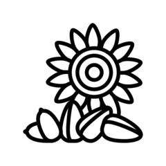 sunflower nut line icon vector. sunflower nut sign. isolated contour symbol black illustration