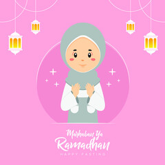 Ramadhan Greeting Background with Character 