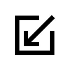 down left icon - outline style