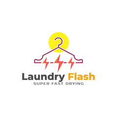 Hanger logo, Creative laundry logo design, Premium Vector illustration. Vector Icon Style Illustration Logo of Dry Cleaning and Laundry Service Company.