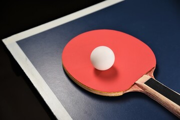 table racket and ball
