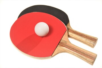 ping pong racket and ball