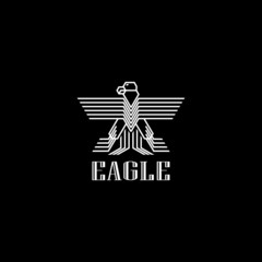negative space landscape design. lineart eagle logo emblem.