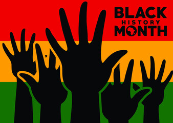 Celebrate of Black History Month design. Vector illustration and icon symbol. Logotype and word mark.