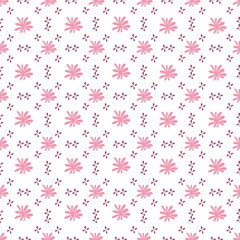 Seamless pattern with pink flowers
