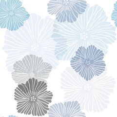 Light BLUE vector seamless natural backdrop with flowers. Modern abstract illustration with flowers. Template for business cards, websites.