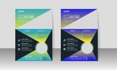 New Corporate Business Flyer Design, Travel Brochure Design, Real State A4 Template, Vector Illustration with Images
